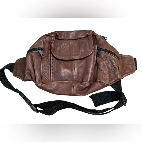 Vintage High End Brown Leather Dominis Pello Hip Pack Fanny Pack MINTY Rare Bag - Picture 1 of 9